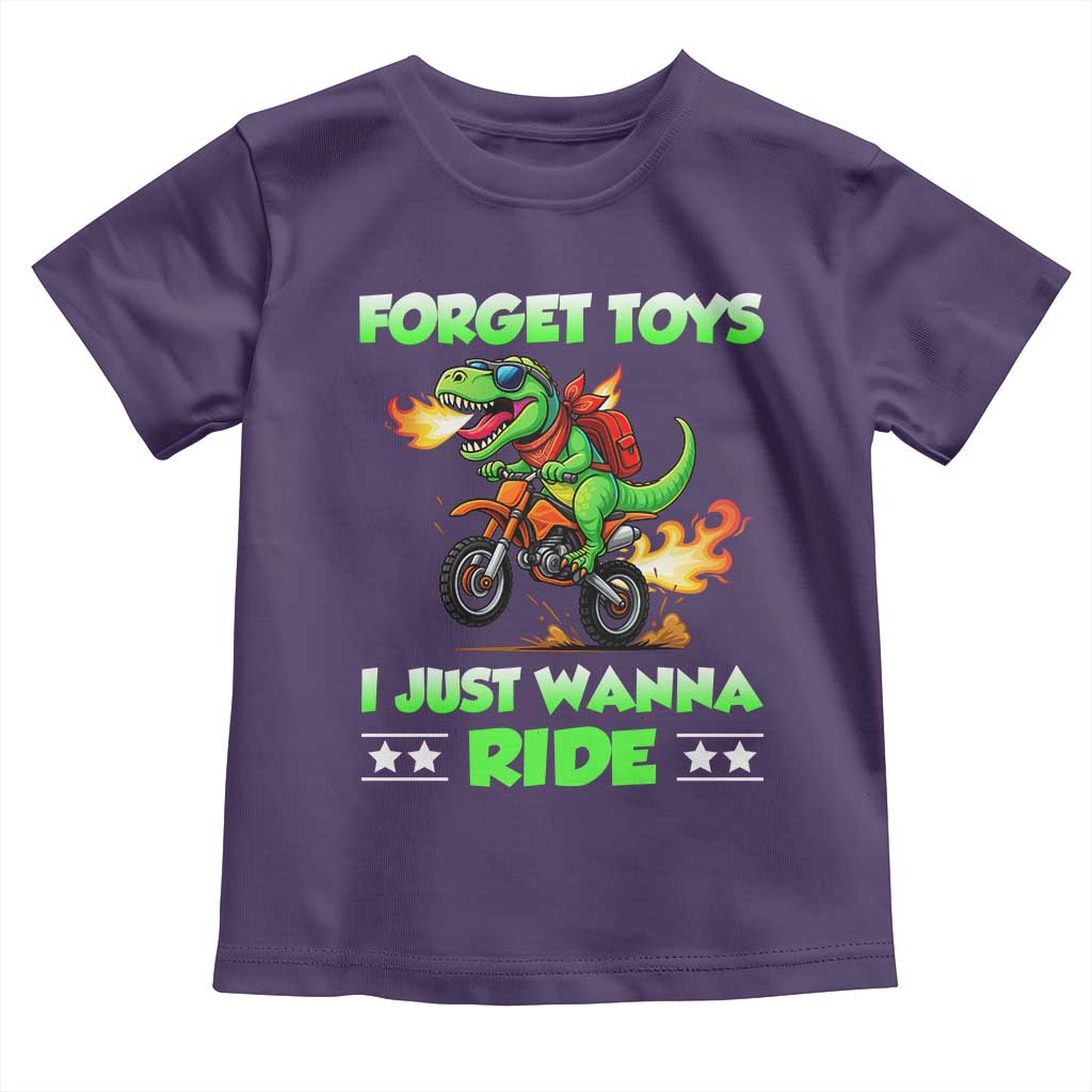 Motocross Dirt Bike Boys Toddler T Shirt Forget Toys I Just Wanna Ride TS14 Purple Print Your Wear