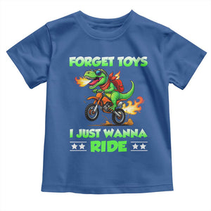Motocross Dirt Bike Boys Toddler T Shirt Forget Toys I Just Wanna Ride TS14 Royal Blue Print Your Wear