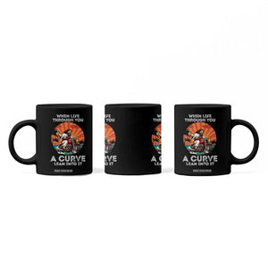 Funny Jesus Christian Motorcycle Coffee Mug When Life Throws You A Curve Lean Into It TS14 Print Your Wear