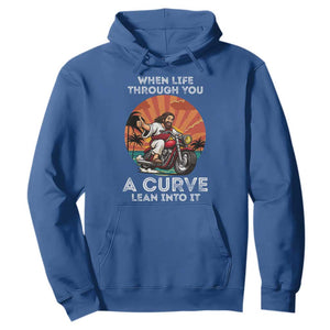 Funny Jesus Christian Motorcycle Hoodie When Life Throws You A Curve Lean Into It TS14 Royal Blue Print Your Wear