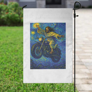 Funny Jesus Christian Motorcycle Garden Flag Starry Night Van Gogh Biker TS14 Print Your Wear