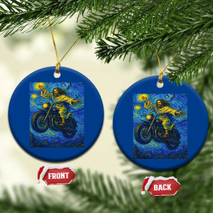 Funny Jesus Christian Motorcycle Ceramic Ornament Starry Night Van Gogh Biker TS14 1pc Blue Print Your Wear