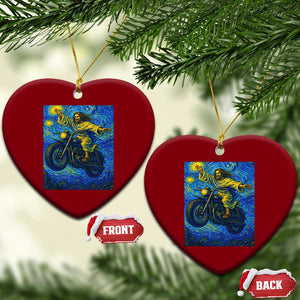 Funny Jesus Christian Motorcycle Ceramic Ornament Starry Night Van Gogh Biker TS14 Print Your Wear