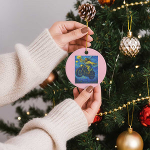 Funny Jesus Christian Motorcycle Ceramic Ornament Starry Night Van Gogh Biker TS14 1pc Light Pink Print Your Wear