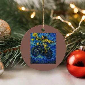 Funny Jesus Christian Motorcycle Ceramic Ornament Starry Night Van Gogh Biker TS14 1pc Mocha Print Your Wear