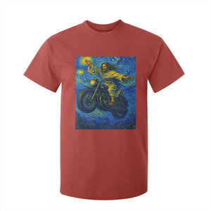 Funny Jesus Christian Motorcycle T Shirt For Kid Starry Night Van Gogh Biker TS14 Red Print Your Wear