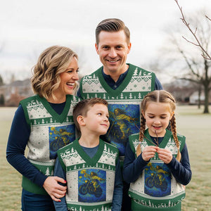 Funny Jesus Christian Motorcycle V-Neck Knit Sweater Vest Starry Night Van Gogh Biker TS14 Beige Green Print Your Wear