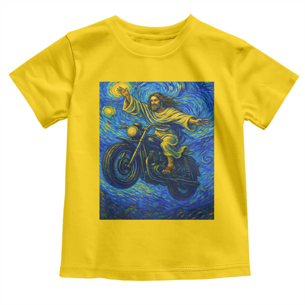 Funny Jesus Christian Motorcycle Toddler T Shirt Starry Night Van Gogh Biker TS14 Daisy Print Your Wear
