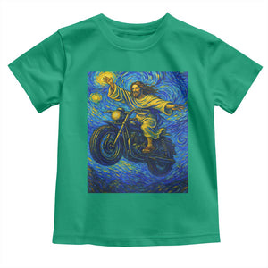 Funny Jesus Christian Motorcycle Toddler T Shirt Starry Night Van Gogh Biker TS14 Irish Green Print Your Wear