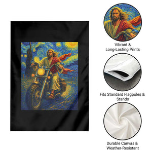 Jesus Christian Motorcycle Starry Night Van Gogh Garden Flag TS14 Print Your Wear