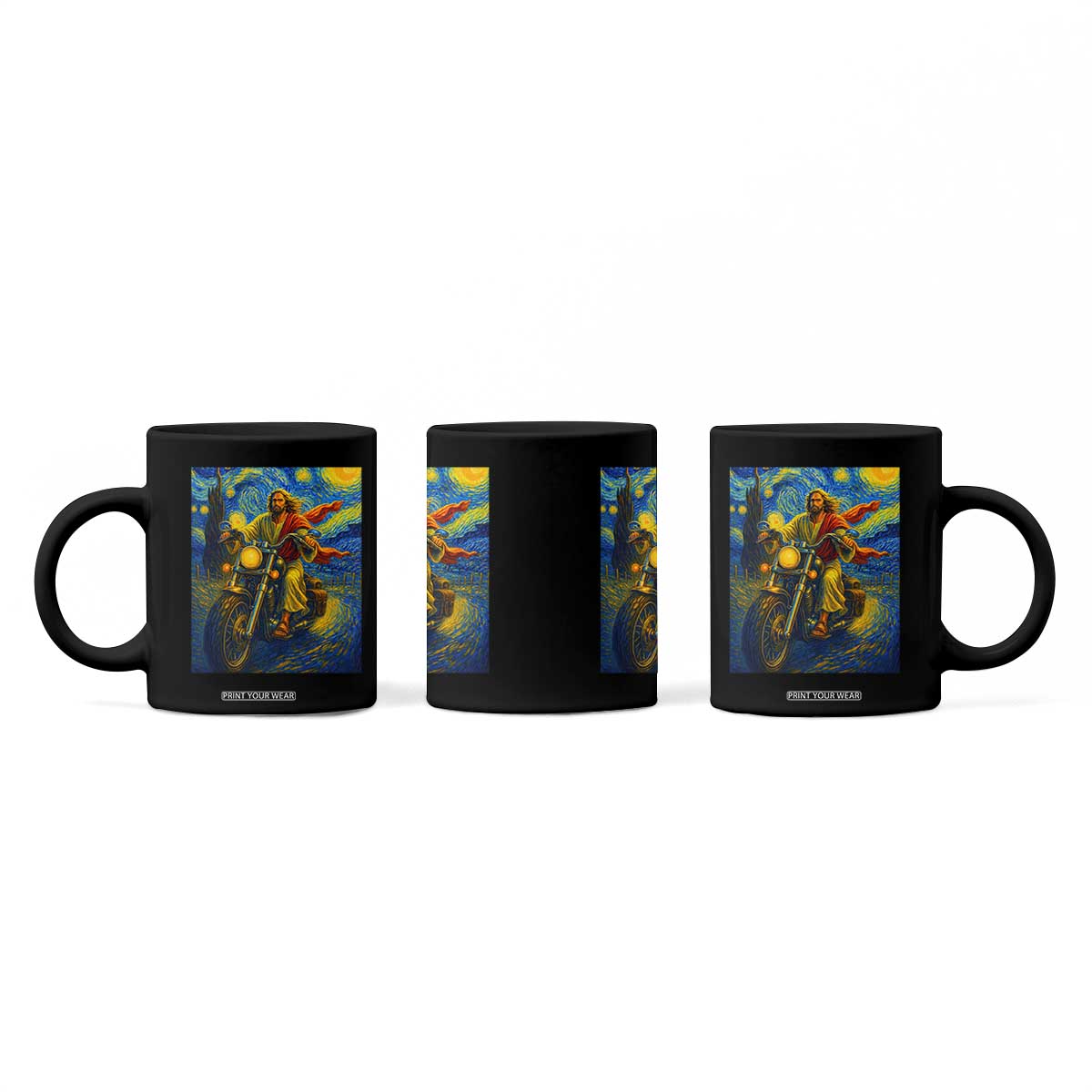 Jesus Christian Motorcycle Starry Night Van Gogh Coffee Mug TS14 Print Your Wear
