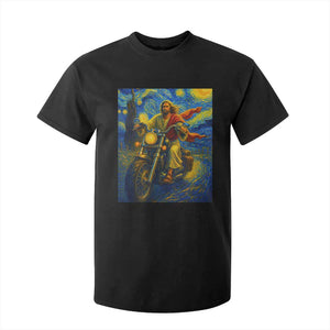 Jesus Christian Motorcycle Starry Night Van Gogh T Shirt For Kid TS14 Black Print Your Wear