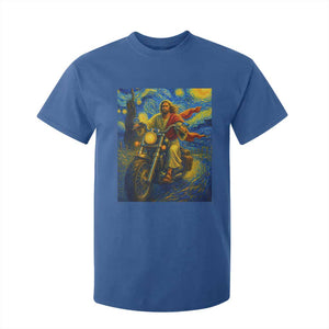 Jesus Christian Motorcycle Starry Night Van Gogh T Shirt For Kid TS14 Royal Blue Print Your Wear