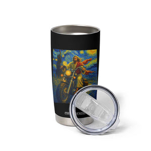 Jesus Christian Motorcycle Starry Night Van Gogh Tumbler Cup TS14 Print Your Wear