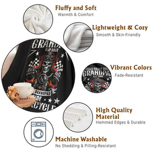 Funny Grandpa Biker Throw Blanket Some Grandpas Play Bingo Real Grandpas Ride Motorcycles TS14 Print Your Wear