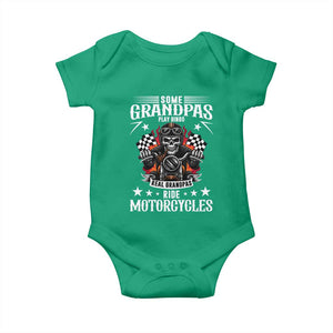 Funny Grandpa Biker Baby Onesie Some Grandpas Play Bingo Real Grandpas Ride Motorcycles TS14 Irish Green Print Your Wear