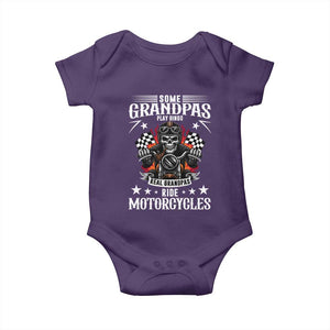 Funny Grandpa Biker Baby Onesie Some Grandpas Play Bingo Real Grandpas Ride Motorcycles TS14 Purple Print Your Wear