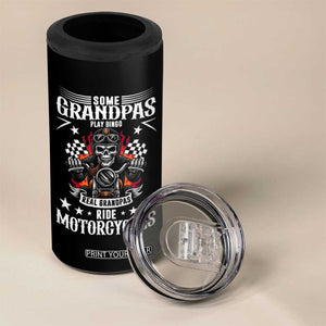 Funny Grandpa Biker 4 in 1 Can Cooler Tumbler Some Grandpas Play Bingo Real Grandpas Ride Motorcycles TS14 Print Your Wear