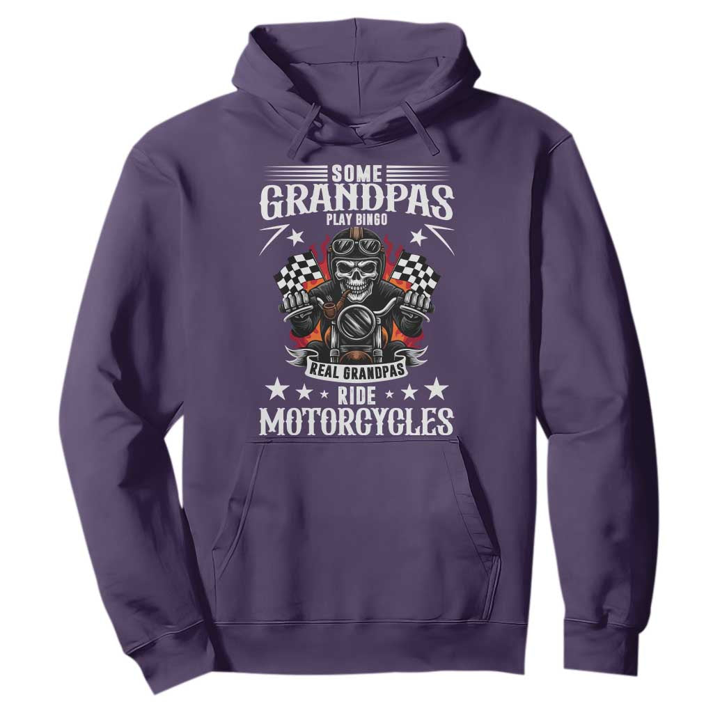 Funny Grandpa Biker Hoodie Some Grandpas Play Bingo Real Grandpas Ride Motorcycles TS14 Purple Print Your Wear