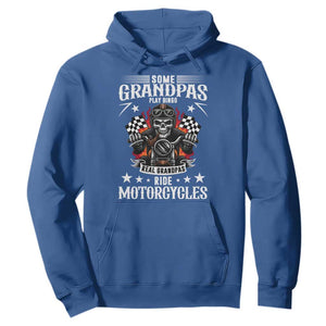 Funny Grandpa Biker Hoodie Some Grandpas Play Bingo Real Grandpas Ride Motorcycles TS14 Royal Blue Print Your Wear