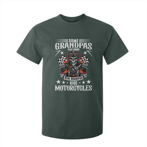 Funny Grandpa Biker T Shirt For Kid Some Grandpas Play Bingo Real Grandpas Ride Motorcycles TS14 Dark Forest Green Print Your Wear