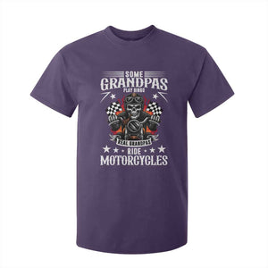 Funny Grandpa Biker T Shirt For Kid Some Grandpas Play Bingo Real Grandpas Ride Motorcycles TS14 Purple Print Your Wear