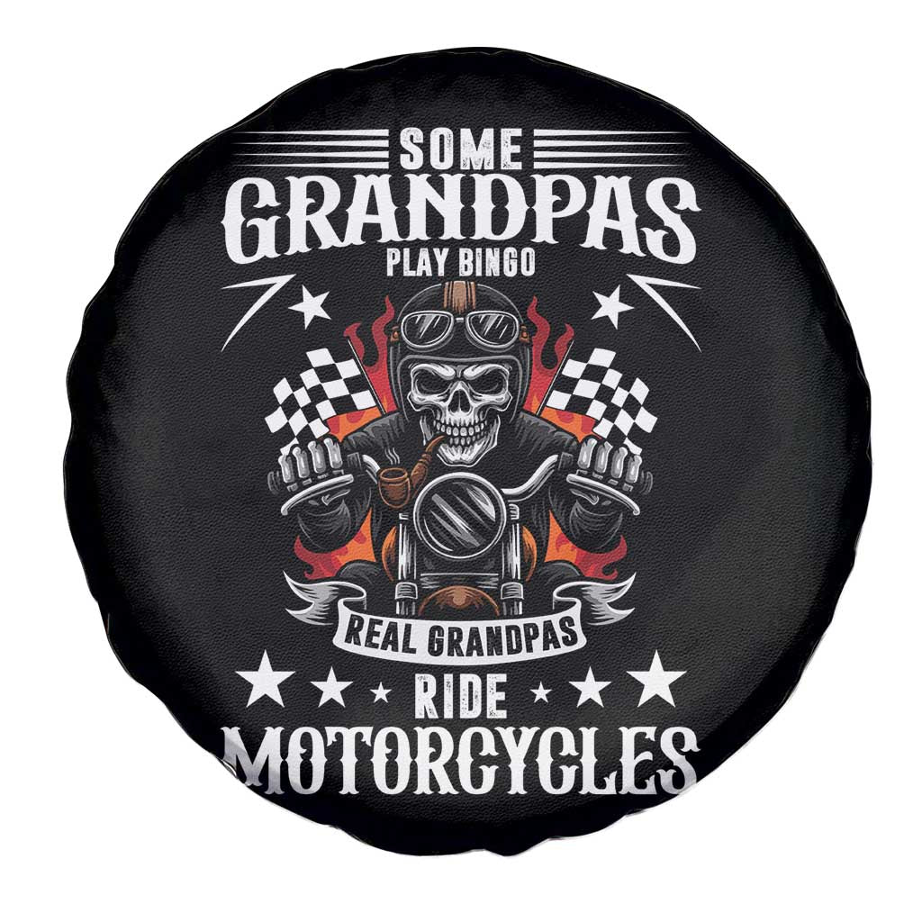 Funny Grandpa Biker Spare Tire Cover Some Grandpas Play Bingo Real Grandpas Ride Motorcycles TS14 Print Your Wear