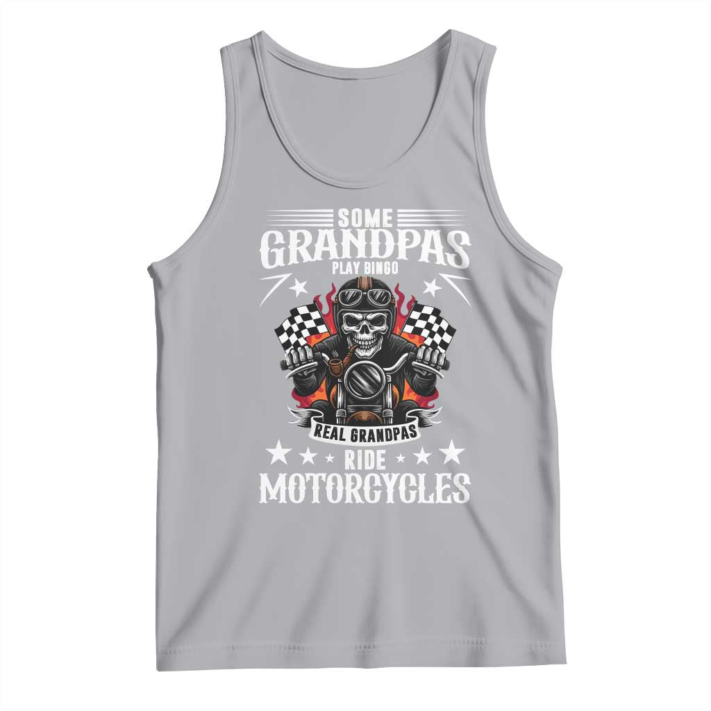 Funny Grandpa Biker Tank Top Some Grandpas Play Bingo Real Grandpas Ride Motorcycles TS14 Athletic Heather Print Your Wear