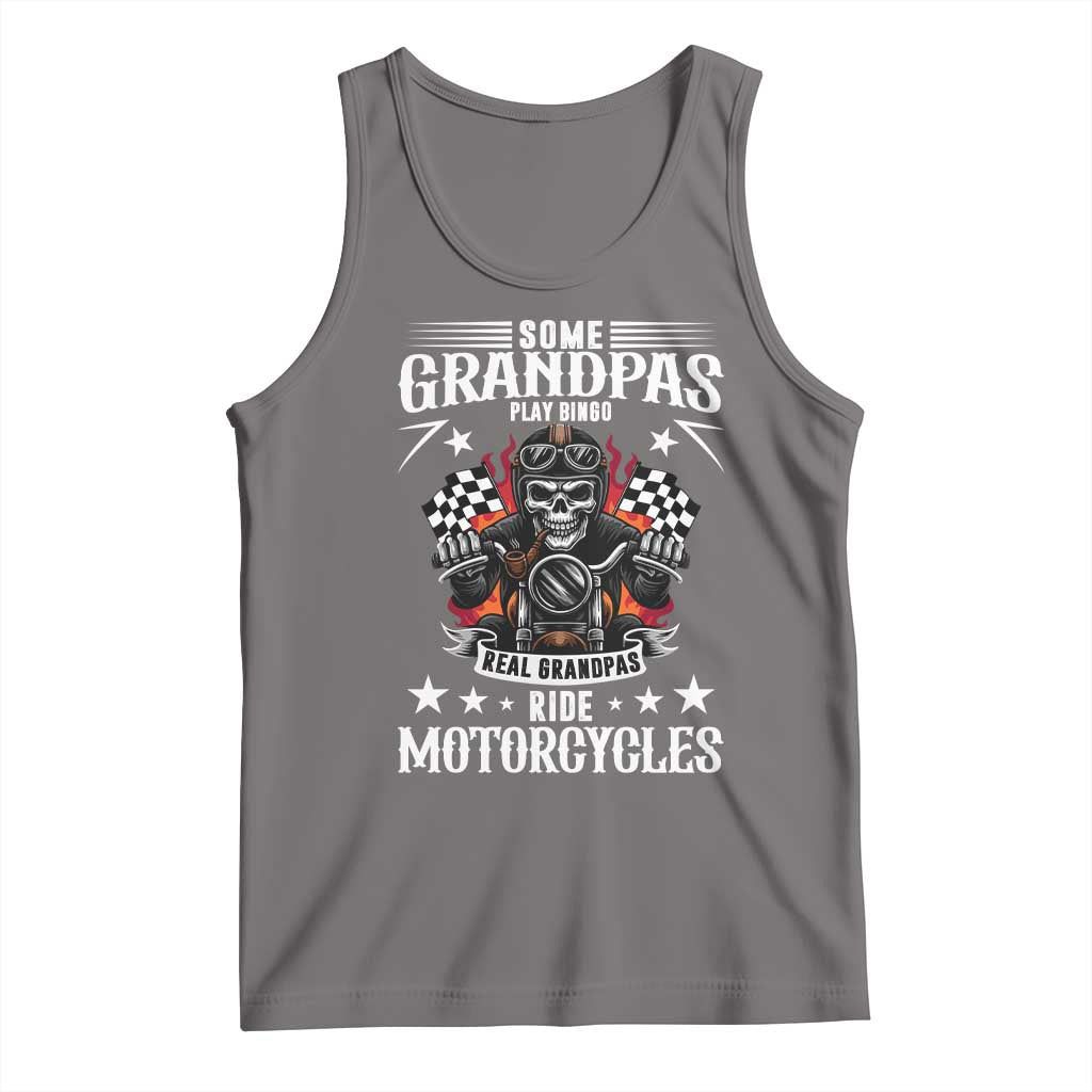 Funny Grandpa Biker Tank Top Some Grandpas Play Bingo Real Grandpas Ride Motorcycles TS14 Deep Heather Print Your Wear