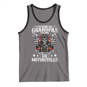 Funny Grandpa Biker Tank Top Some Grandpas Play Bingo Real Grandpas Ride Motorcycles TS14 Deep Heather Black Print Your Wear