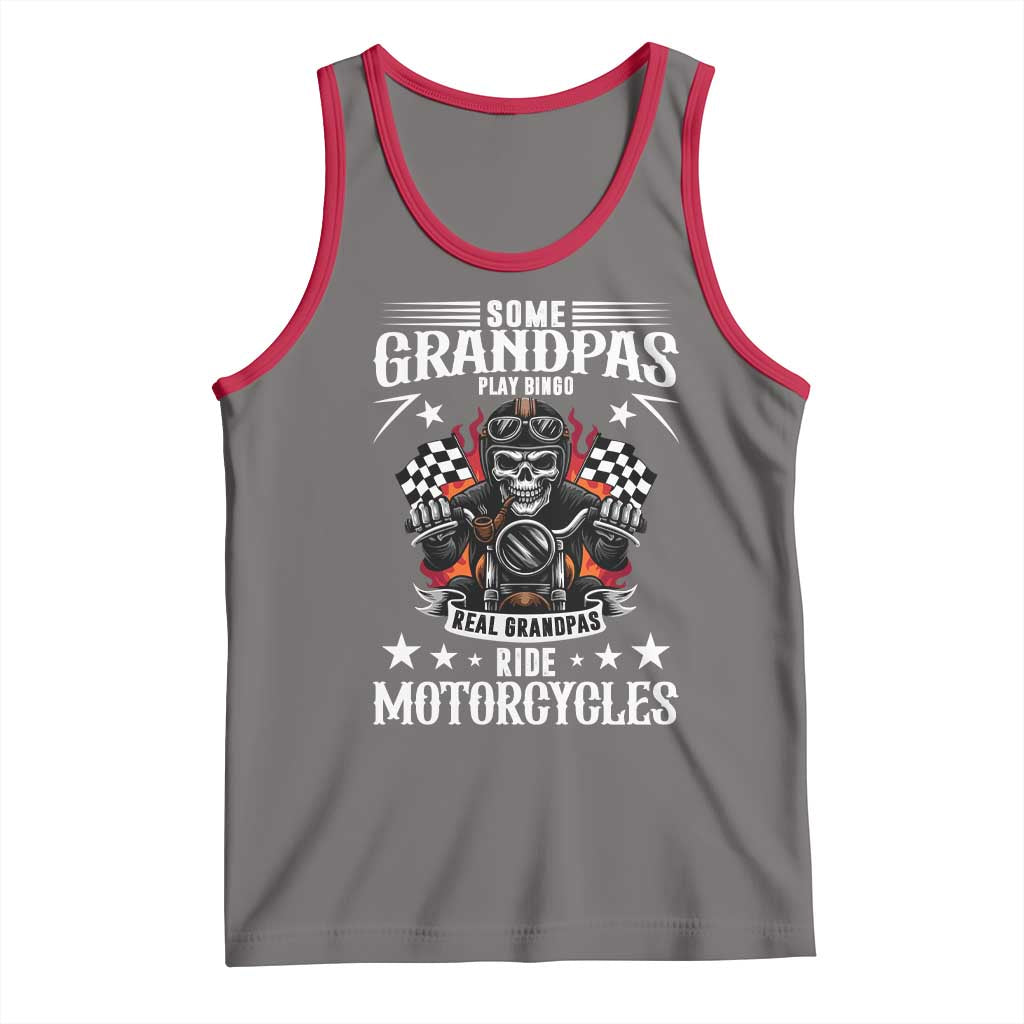 Funny Grandpa Biker Tank Top Some Grandpas Play Bingo Real Grandpas Ride Motorcycles TS14 Deep Heather Red Print Your Wear