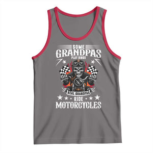 Funny Grandpa Biker Tank Top Some Grandpas Play Bingo Real Grandpas Ride Motorcycles TS14 Deep Heather Red Print Your Wear