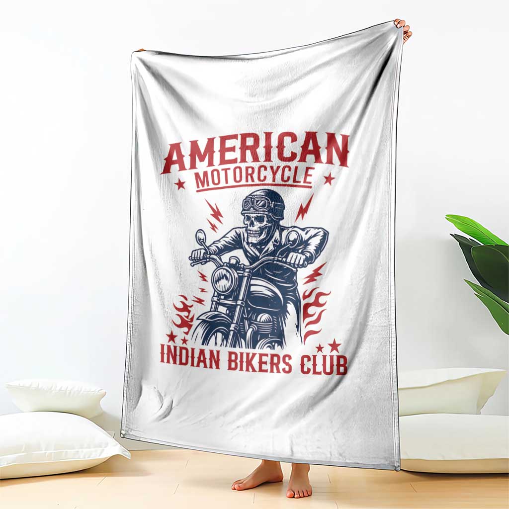 Funny Skeleton Motorcycle Throw Blanket American Motorcycle Indian Bikers Club TS14 Print Your Wear