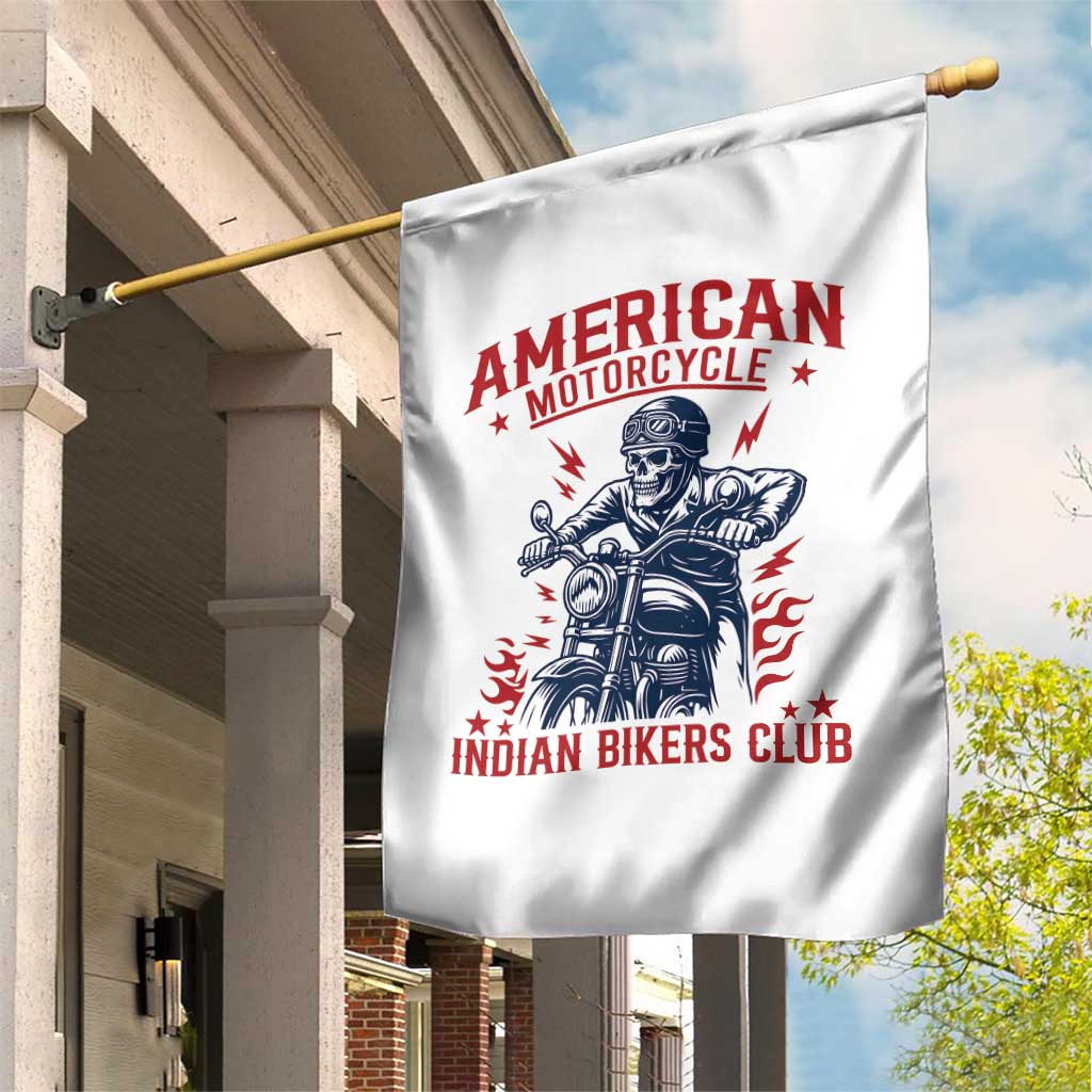 Funny Skeleton Motorcycle Garden Flag American Motorcycle Indian Bikers Club TS14 Print Your Wear
