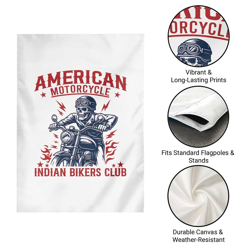 Funny Skeleton Motorcycle Garden Flag American Motorcycle Indian Bikers Club TS14 Print Your Wear