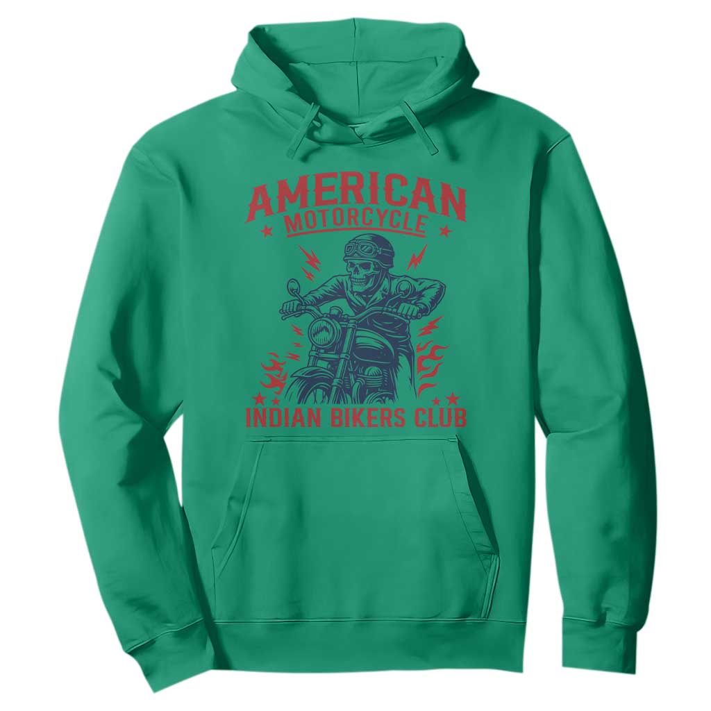 Funny Skeleton Motorcycle Hoodie American Motorcycle Indian Bikers Club TS14 Irish Green Print Your Wear