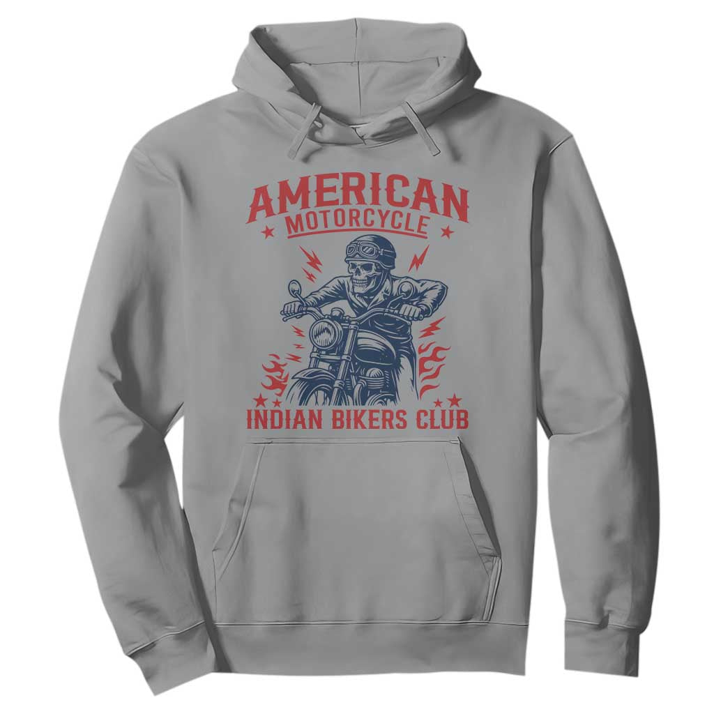 Funny Skeleton Motorcycle Hoodie American Motorcycle Indian Bikers Club TS14 Sport Gray Print Your Wear