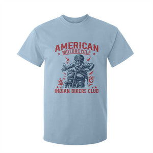 Funny Skeleton Motorcycle T Shirt For Kid American Motorcycle Indian Bikers Club TS14 Light Blue Print Your Wear