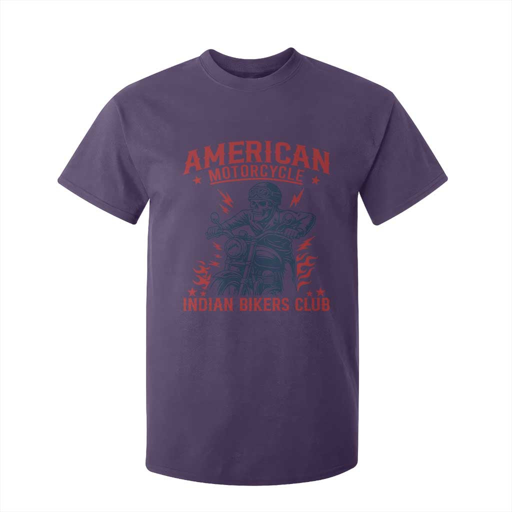 Funny Skeleton Motorcycle T Shirt For Kid American Motorcycle Indian Bikers Club TS14 Purple Print Your Wear