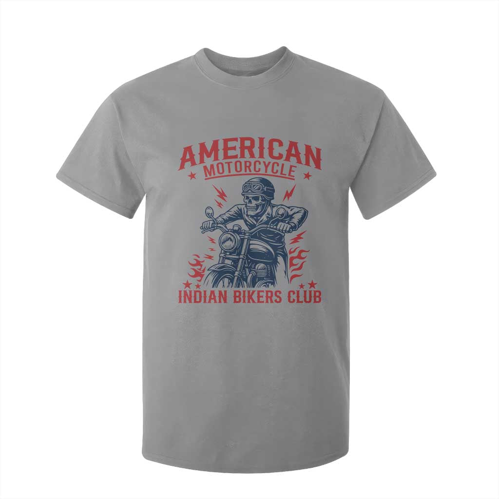 Funny Skeleton Motorcycle T Shirt For Kid American Motorcycle Indian Bikers Club TS14 Sport Gray Print Your Wear