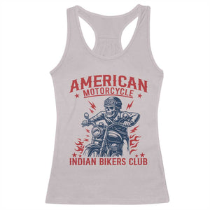 Funny Skeleton Motorcycle Racerback Tank Top American Motorcycle Indian Bikers Club TS14 Ice Gray Print Your Wear