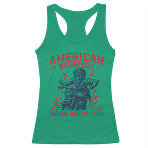 Funny Skeleton Motorcycle Racerback Tank Top American Motorcycle Indian Bikers Club TS14 Irish Green Print Your Wear