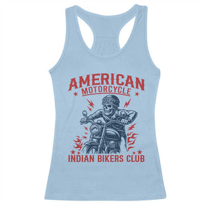 Funny Skeleton Motorcycle Racerback Tank Top American Motorcycle Indian Bikers Club TS14 Light Blue Print Your Wear