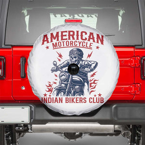 Funny Skeleton Motorcycle Spare Tire Cover American Motorcycle Indian Bikers Club TS14 White Print Your Wear