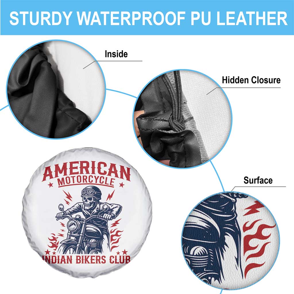 Funny Skeleton Motorcycle Spare Tire Cover American Motorcycle Indian Bikers Club TS14 Print Your Wear
