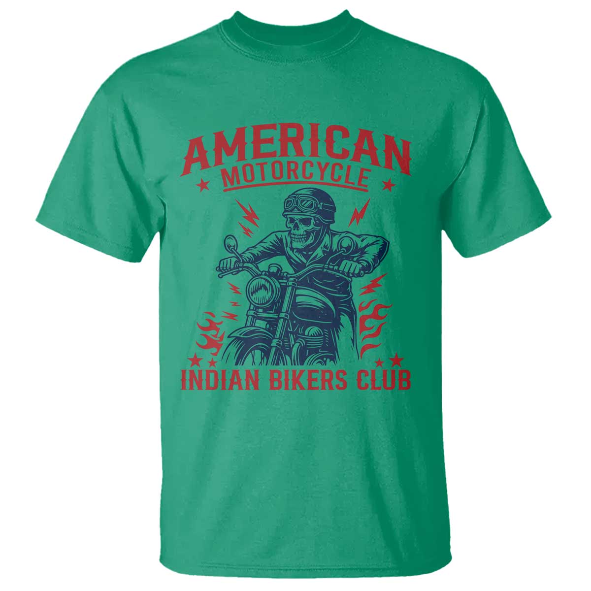 Funny Skeleton Motorcycle T Shirt American Motorcycle Indian Bikers Club TS14 Irish Green Print Your Wear