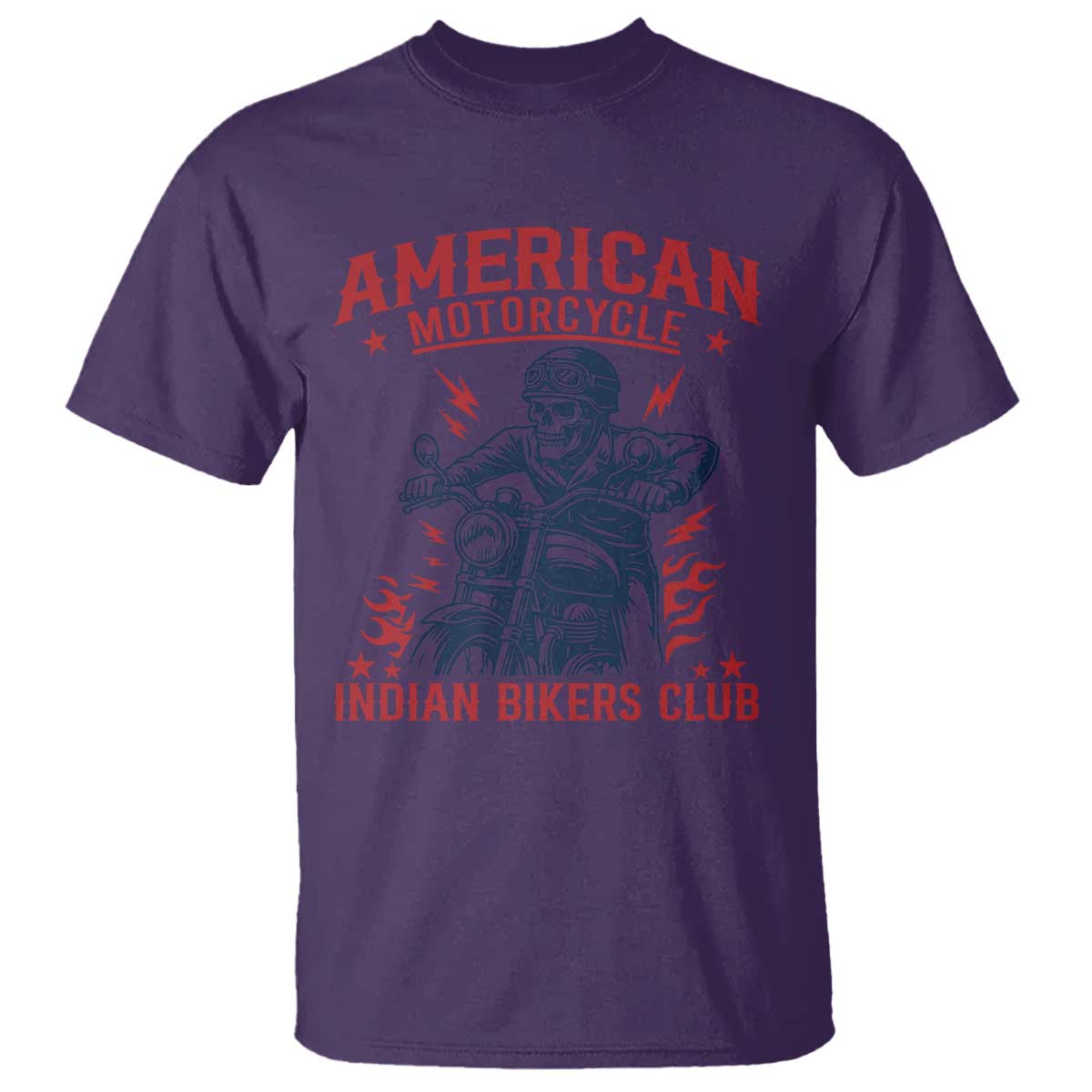 Funny Skeleton Motorcycle T Shirt American Motorcycle Indian Bikers Club TS14 Purple Print Your Wear