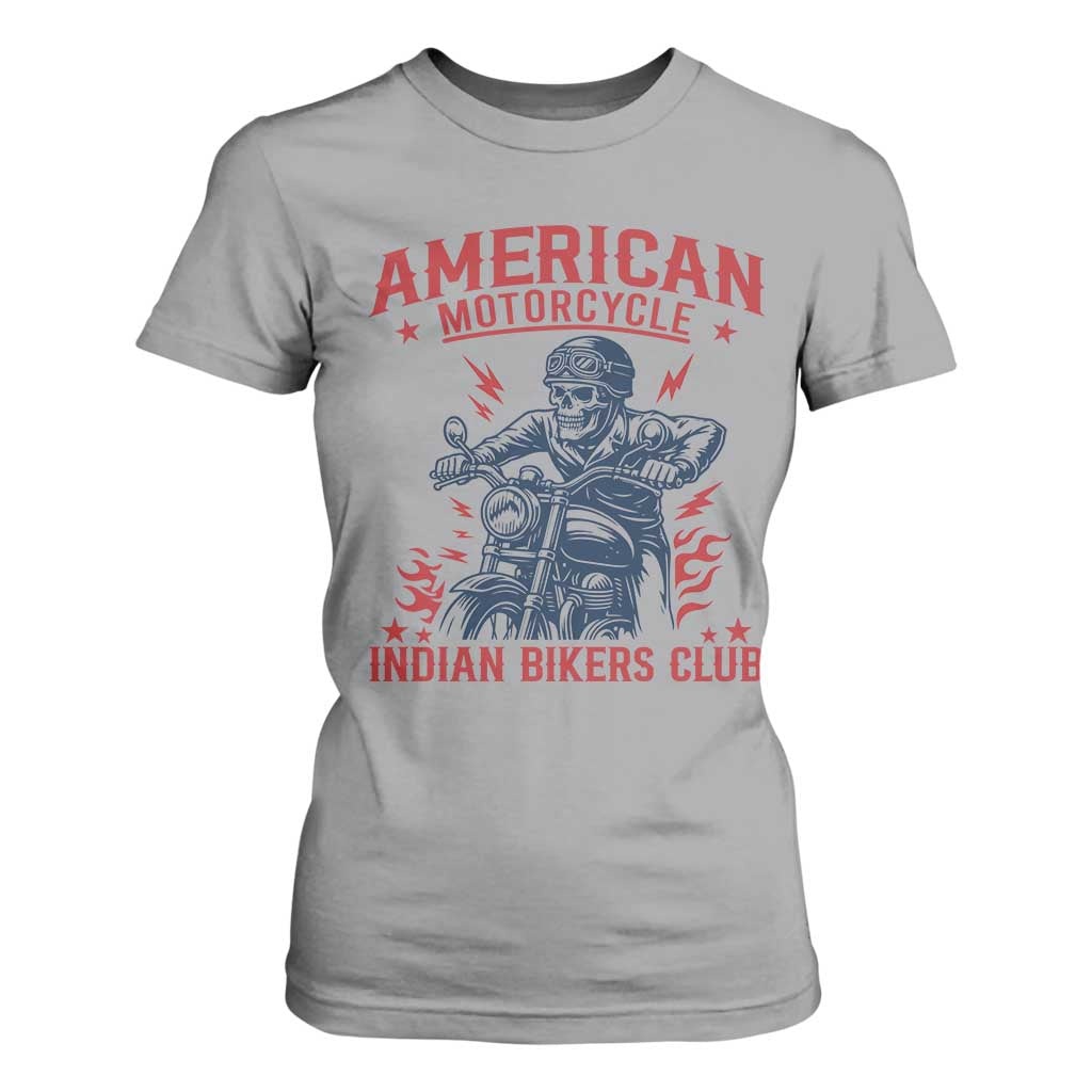 Funny Skeleton Motorcycle T Shirt For Women American Motorcycle Indian Bikers Club TS14 Sport Gray Print Your Wear