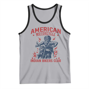 Funny Skeleton Motorcycle Tank Top American Motorcycle Indian Bikers Club TS14 Athletic Heather Black Print Your Wear