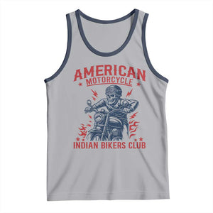 Funny Skeleton Motorcycle Tank Top American Motorcycle Indian Bikers Club TS14 Athletic Heather Navy Print Your Wear